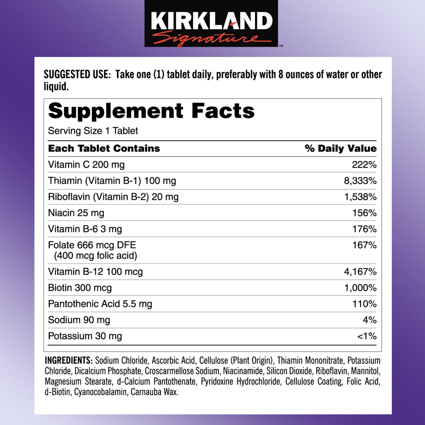 KIRKLAND SIGNATURE SUPER B COMPLEX W/ELECTROLYTES 500CT