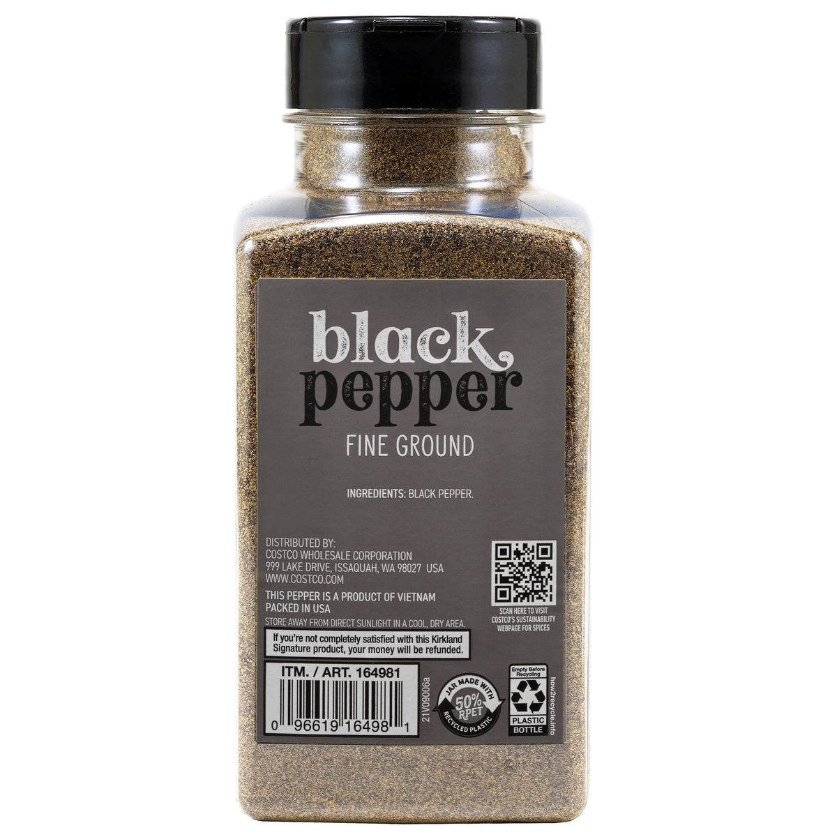 KIRKLAND SIGNATURE FINE GROUND PEPPER 12.3 OZ