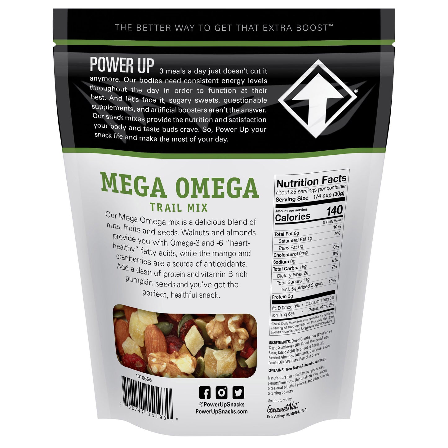 Gourmet Nut Power Up Mega Omega Trail Mix 26 oz