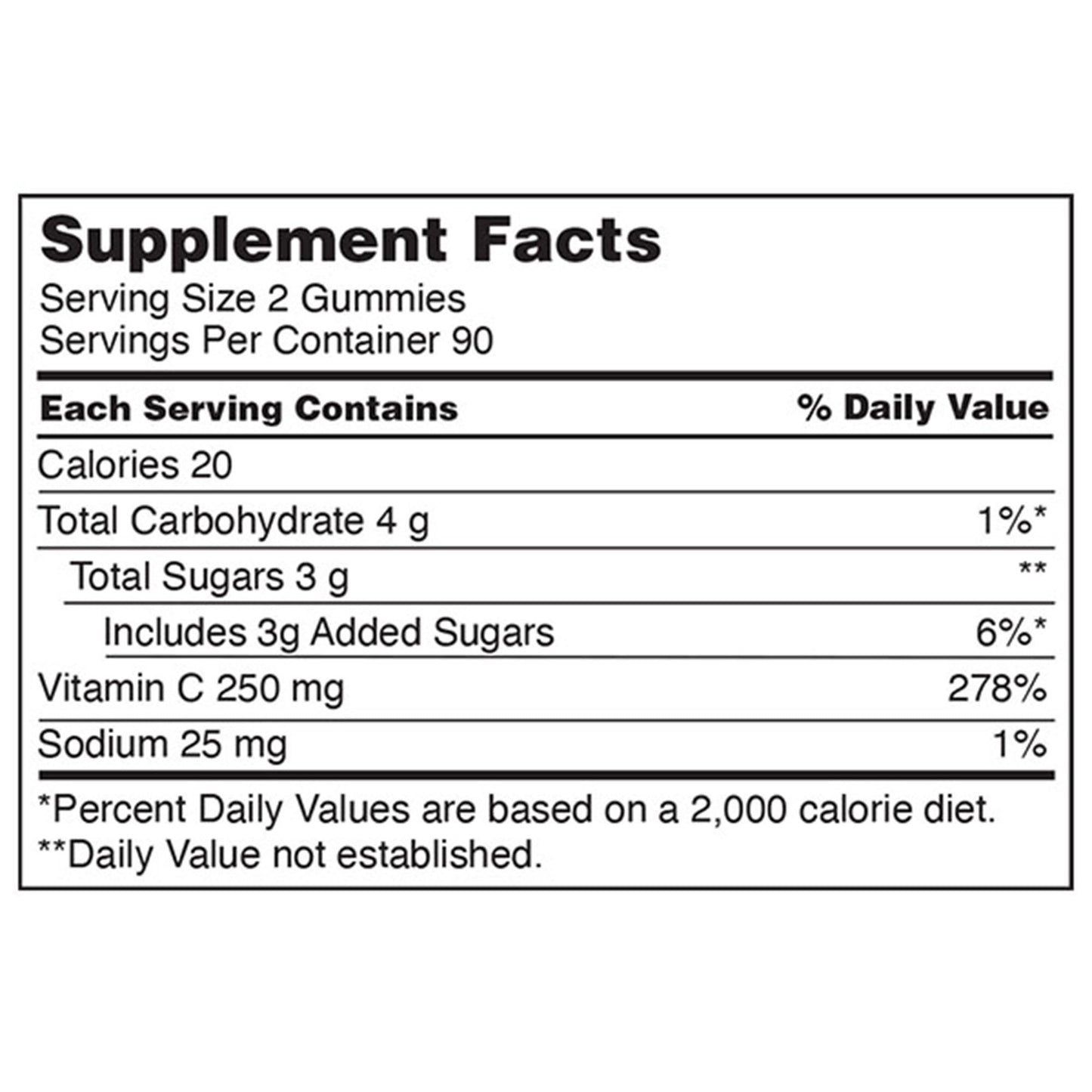 KIRKLAND SIGNATURE ADULT VITAMIN C GUMMIES 250 MG 2X180CT