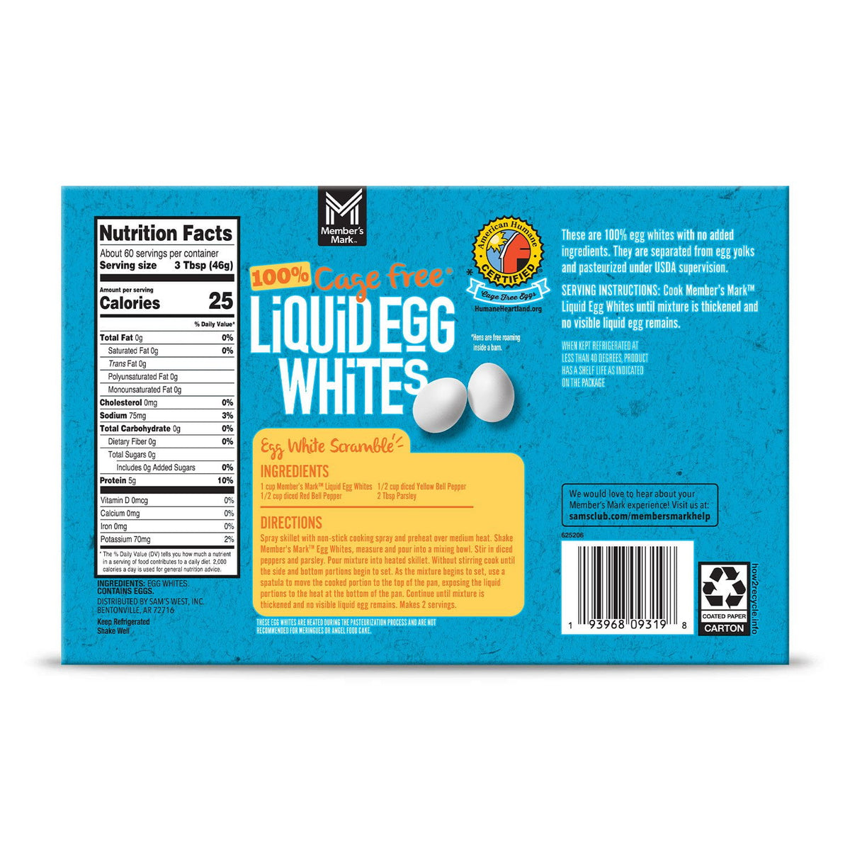 Member's Mark Cage-Free Liquid Egg Whites 16 oz., 6 pk.