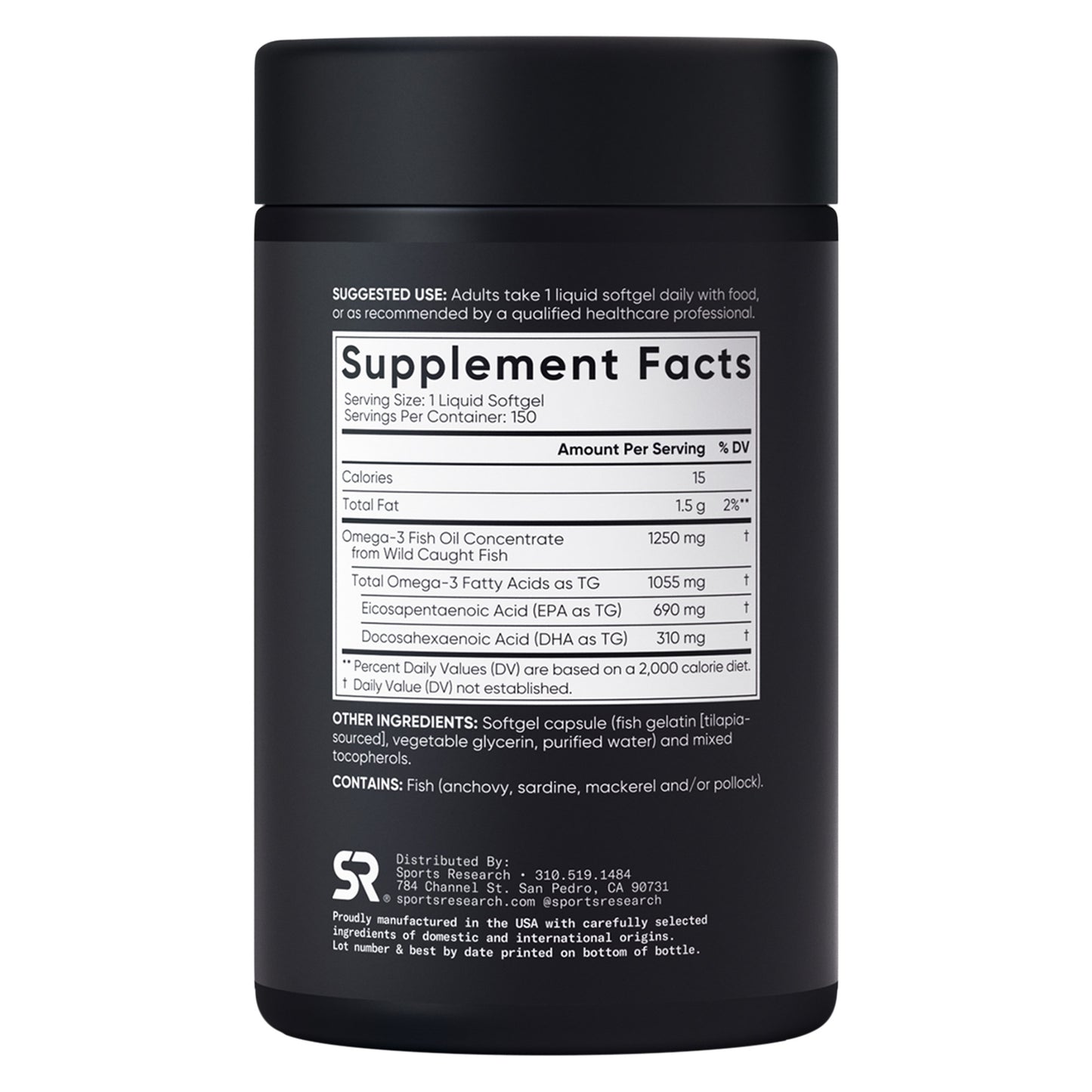 Sports Research Omega-3 Fish Oil 150 ct