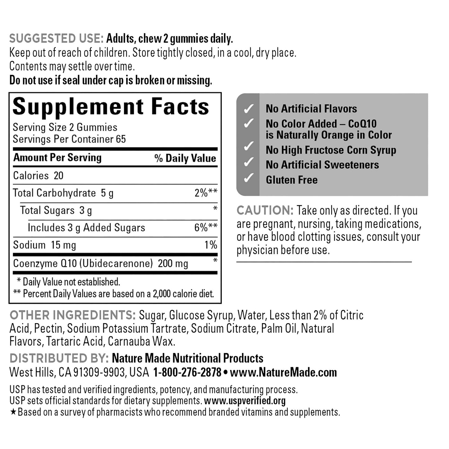 NATURE MADE COENZYME Q10 200MG GUMMY 130CT