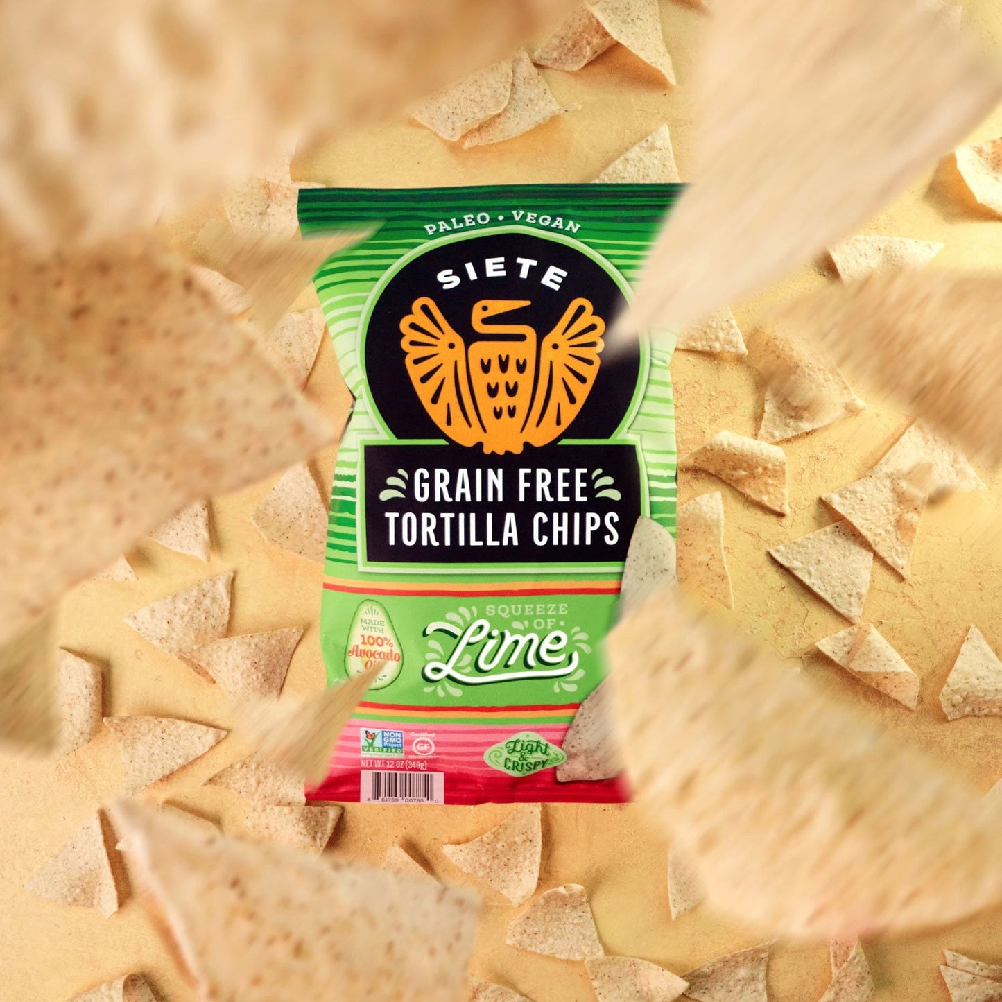 Siete Lime Grain-Free Tortilla Chips, 12 oz.