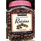 Kirkland Signature Milk Chocolate Raisins Covered in Milk Chocolate: 54 Oz (3.38lb) - 2 Pack
