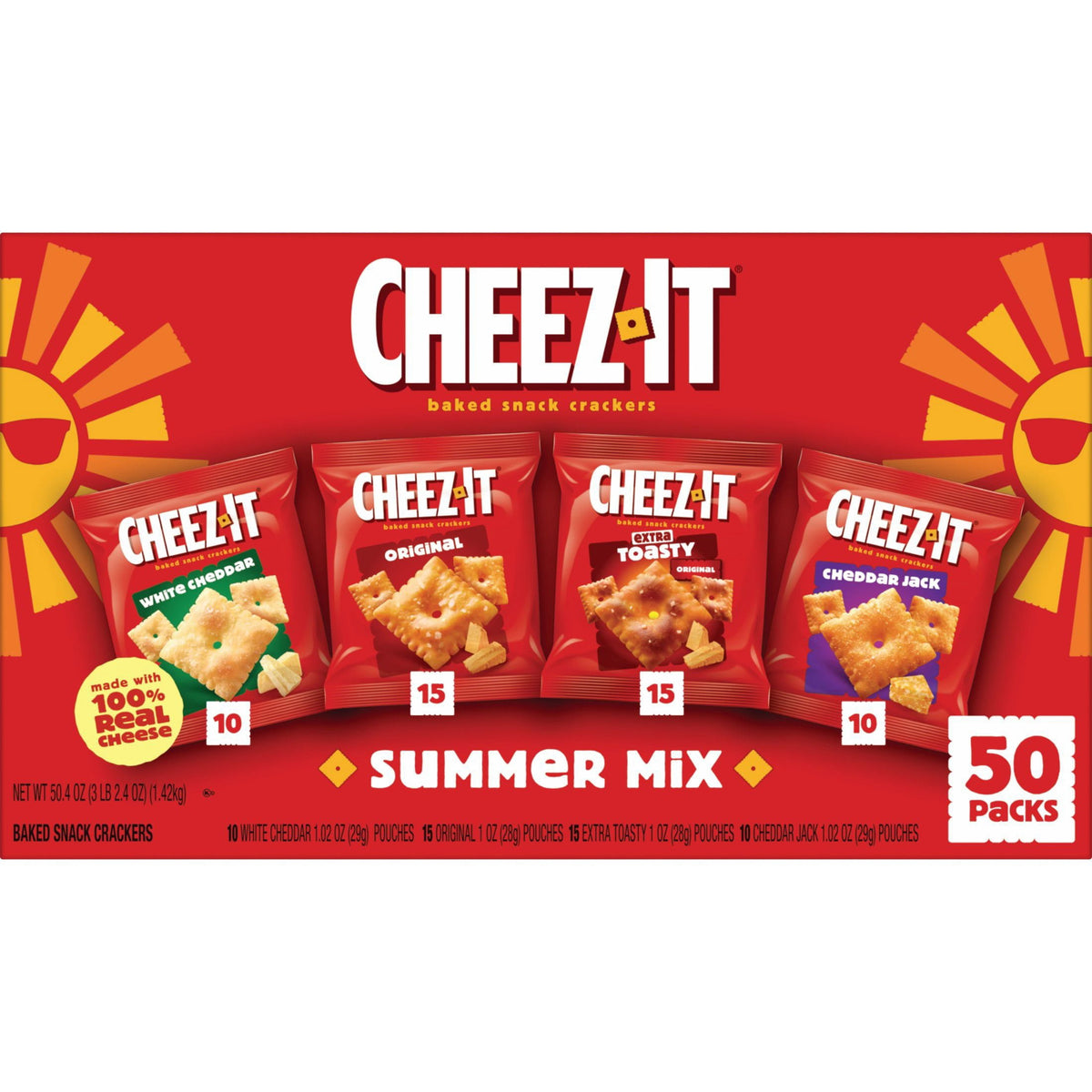 Cheez-It Crackers Summer Mix Variety Pack, 1 oz., 50 pk.