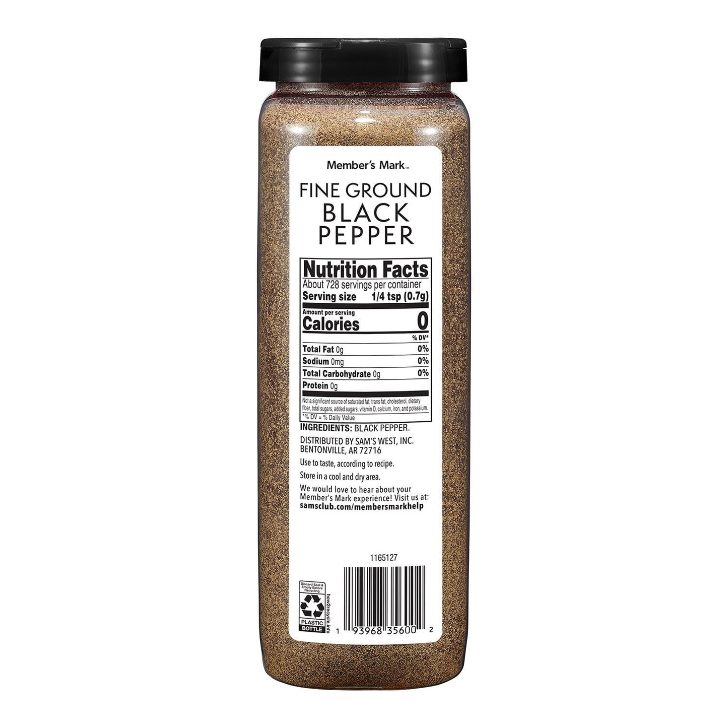 Member's Mark Fine Ground Black Pepper, 18 oz.