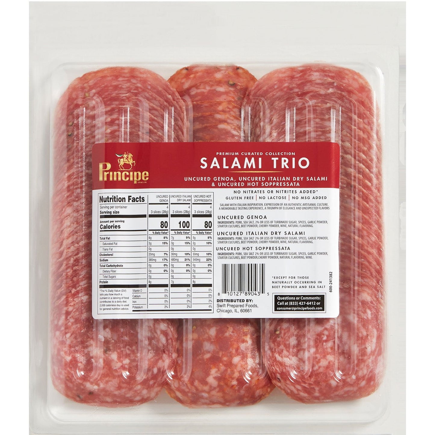 Principe Uncured Salami Trio, 12 oz.
