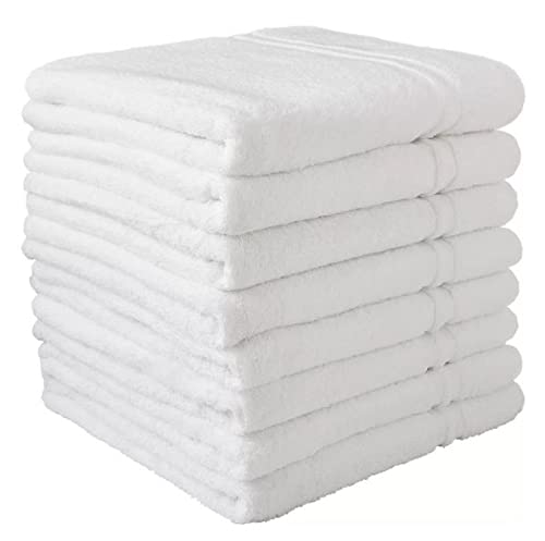 Member Mark Commercial Hospitality Towels Good for Hotels, spas and Residential use (White, Bath Towels (8 CT)), 24inch x 50inch