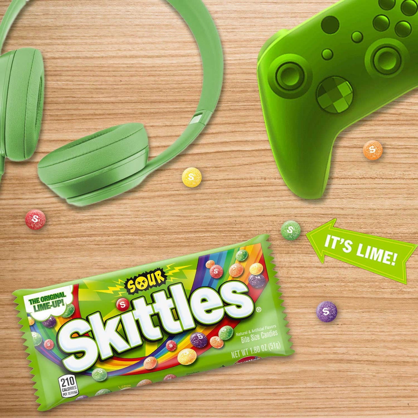 Skittles Sour Fruity Chewy Candy, Full Size, 1.8 oz., 24 pk.