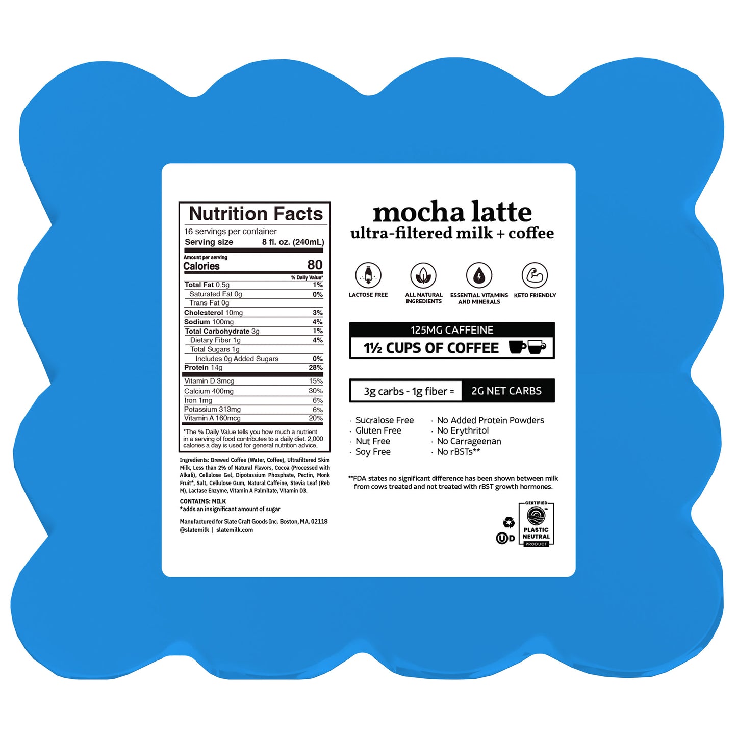 SLATE HIGH PROTEIN MOCHA LATTE ICED COFFE 16/8 OZ