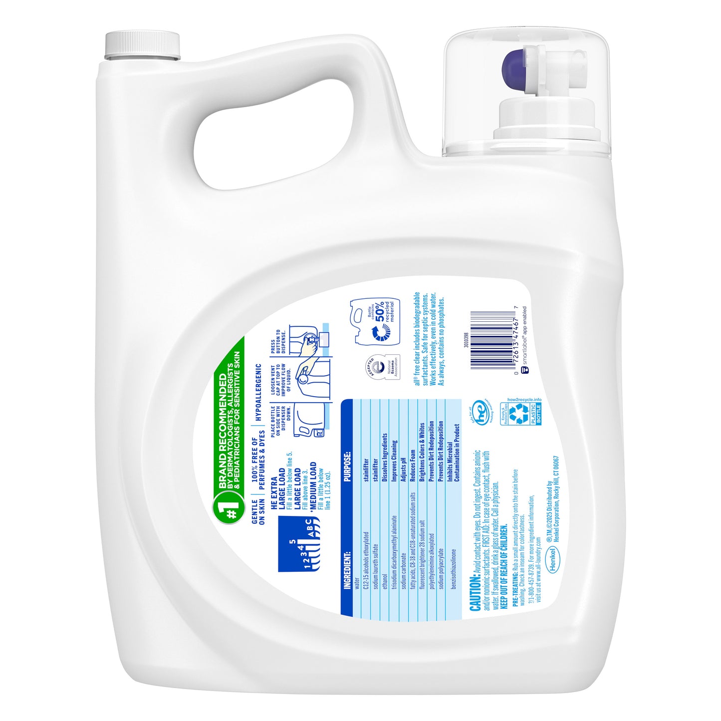 All Free & Clear Plus Laundry Detergent Liquid 200 fl oz, 160 loads