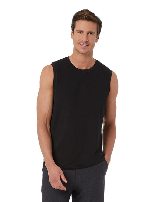 32 DEGREEES Men's Cool Classic Relaxed Tank | Anti-Odor | 4-Way Stretch | Moisture Wicking, Black, XX-Large