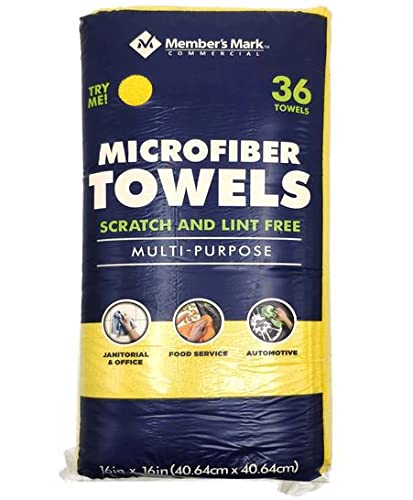 Sam's Choice Member's Mark 16" x 16" Microfiber Towels, 36 Count (Yellow)