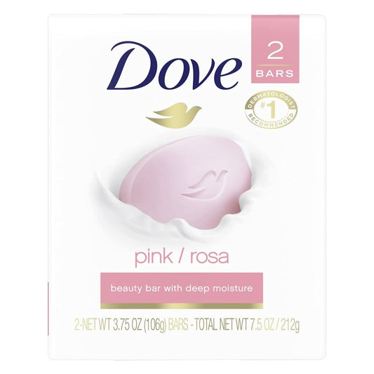 Dove Beauty Bar Pink 4 oz, 2 Bar (Pack of 24)