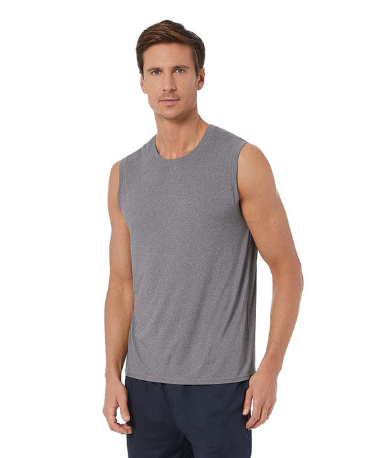 32 DEGREEES Men's Cool Classic Relaxed Tank | Anti-Odor | 4-Way Stretch | Moisture Wicking, Grey Heather, XX-Large