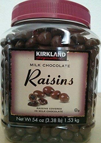Kirkland Signature Milk Chocolate RAISINS 3.38 LBS (54 Oz) JAR