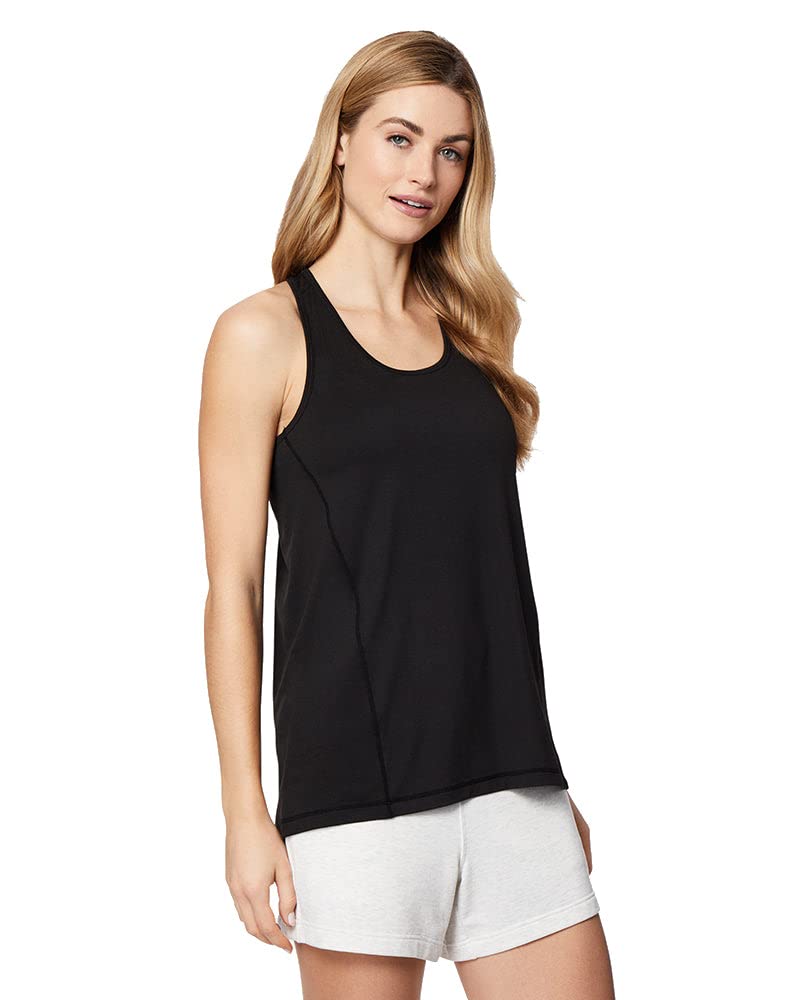 32 DEGREEES Women’s Cool Racerback Tank | Lightweight| Quick Dry | Loose Fit, Black, X-Small