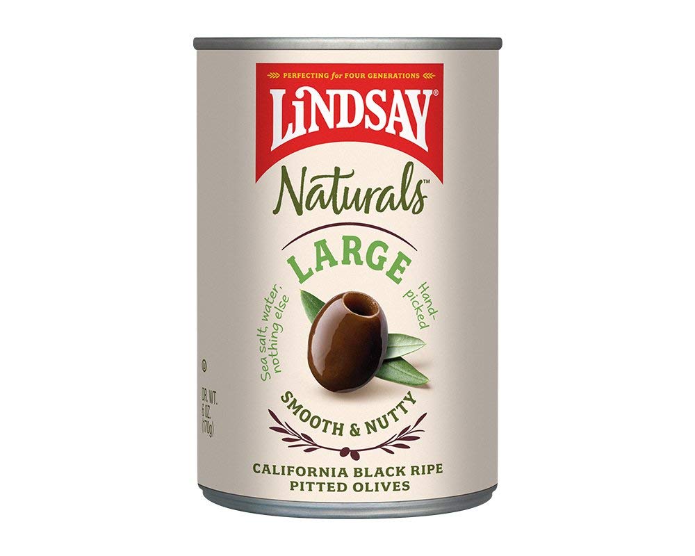 Lindsay Natural Black Olives 6/6 Oz (2.25 LBS)