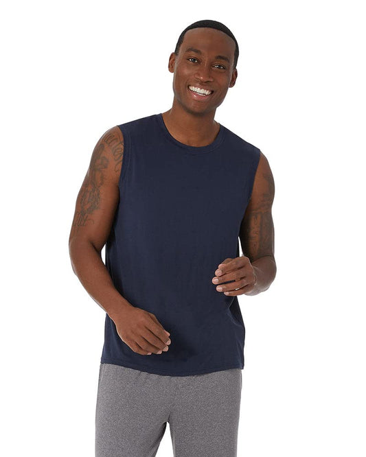32 DEGREEES Men's Cool Classic Relaxed Tank | Anti-Odor | 4-Way Stretch | Moisture Wicking, Navy, Small