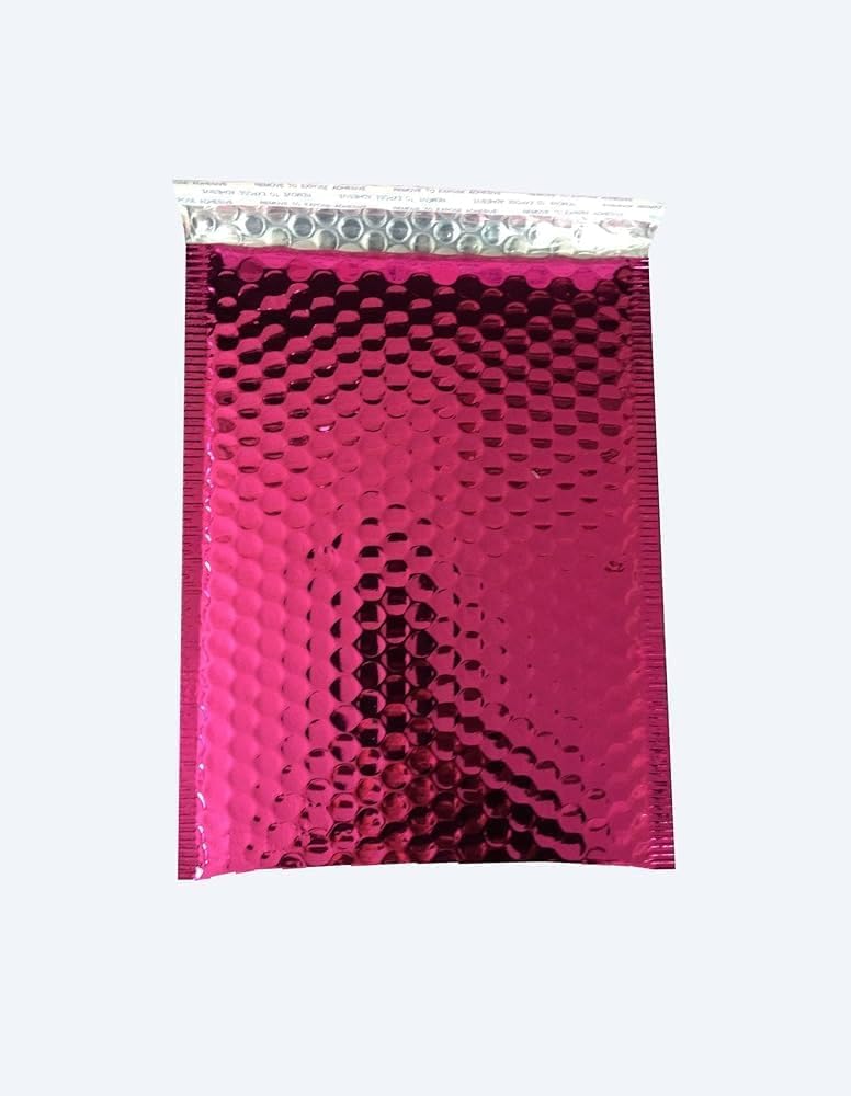 10.5"x16" Self-Sealing Metallic Pink Poly Bubble Mailer - 60