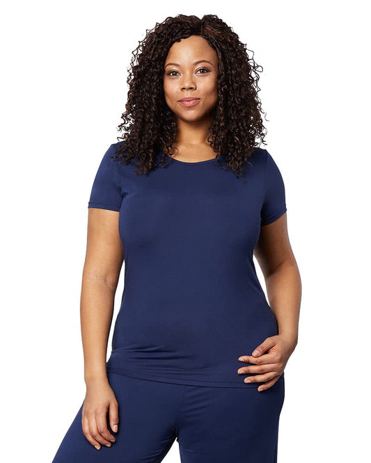 32 DEGREEES Women’s Cool Fitted T-Shirt | Lightweight| Quick Dry | Fitted, Inky Indigo, XX-Large