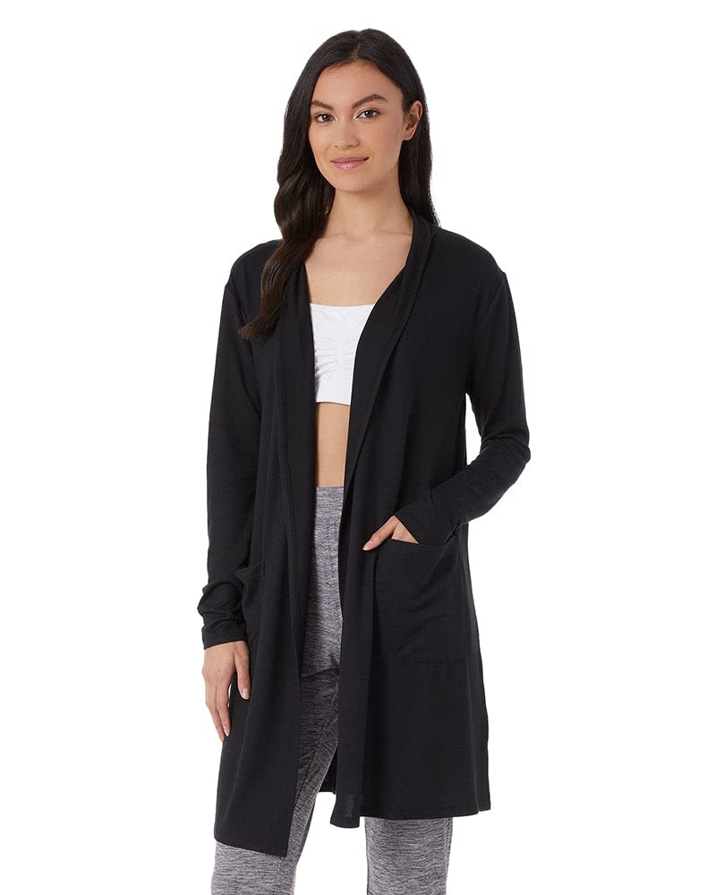 32 Degrees Women's Soft Comfy Cardigan Wrap| Cover Up | Quick Drying | Stretch Comfort | Soft Feel, Black, L/XL