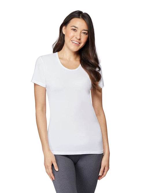 32 DEGREEES Women’s Cool Fitted T-Shirt | Lightweight| Quick Dry | Fitted, White, X-Small