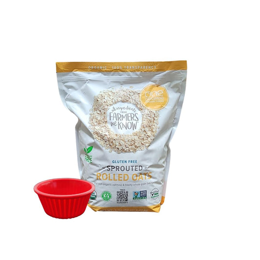 KING BUY BOX 1 PCS Bundle with cup Gluten Free Sprouted Rolled Oats 5 lbs. compatible with One Degree