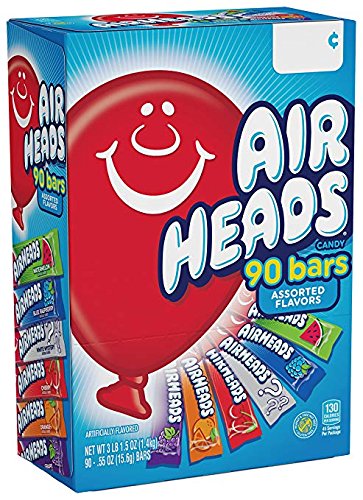 Airheads Candy Individually Wrapped Bars, Variety Pack, 0.55 Ounce 90 ct
