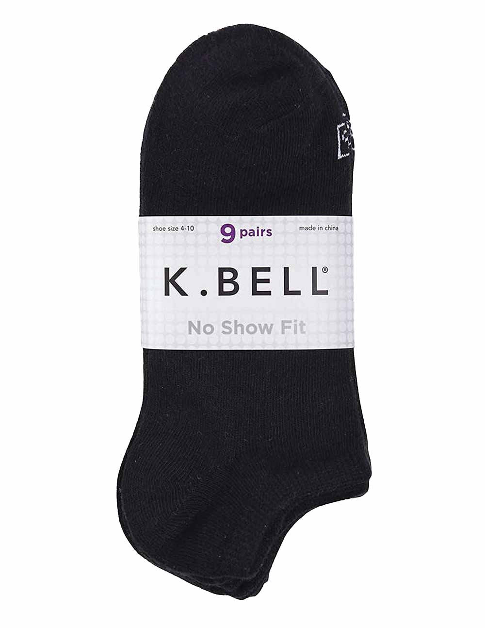 K. Bell Women's No Show Socks (Pack of 9 Pairs) No-Slip Pocket Heel