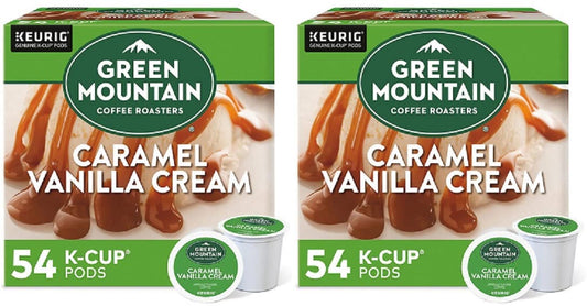 Green Mountain Coffee Roasters Caramel Vanilla Cream Keurig Single-Serve K-Cup pods, Light Roast Coffee