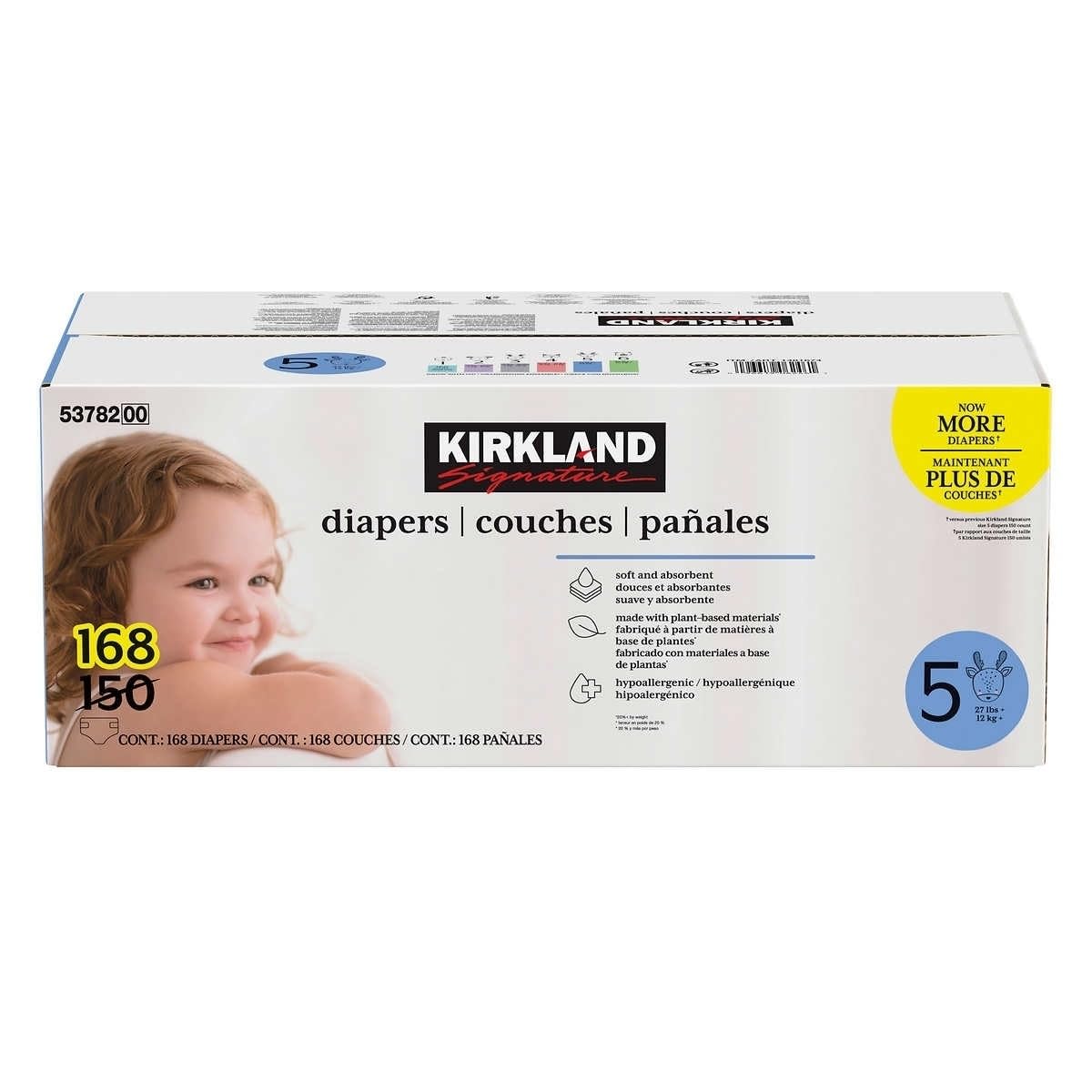 Kirkland Signature Diapers, Size 5 (168 Count)