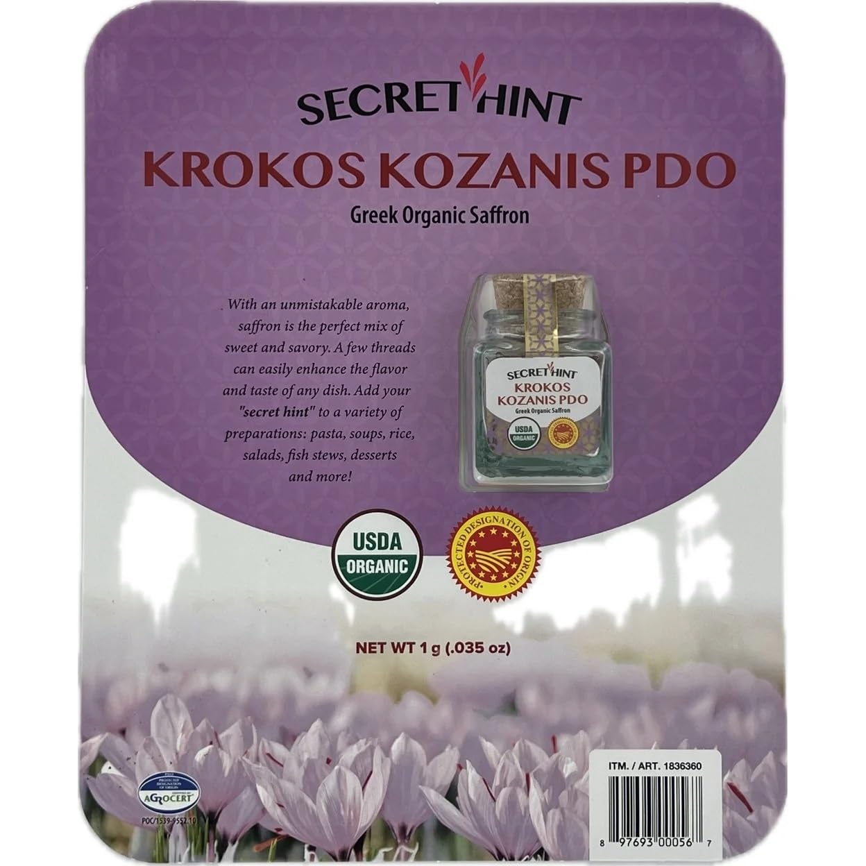 secret hint spanish saffron 1gram jar