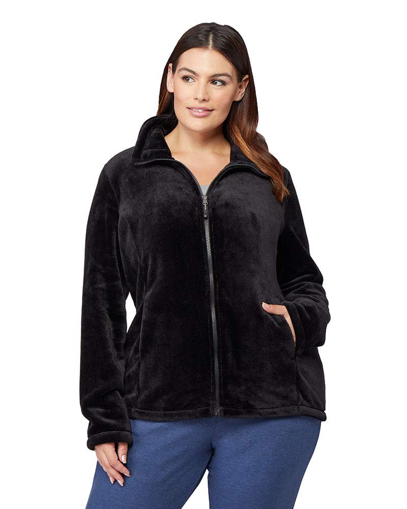 Womens Luxe Fur Jacket, Black., Size XX-Large