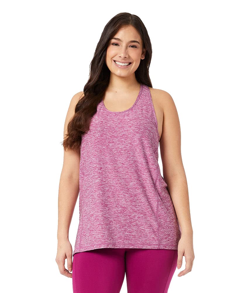 32 DEGREEES Women’s Cool Racerback Tank | Lightweight| Quick Dry | Loose Fit, Plum Jazz Space Dye, Small