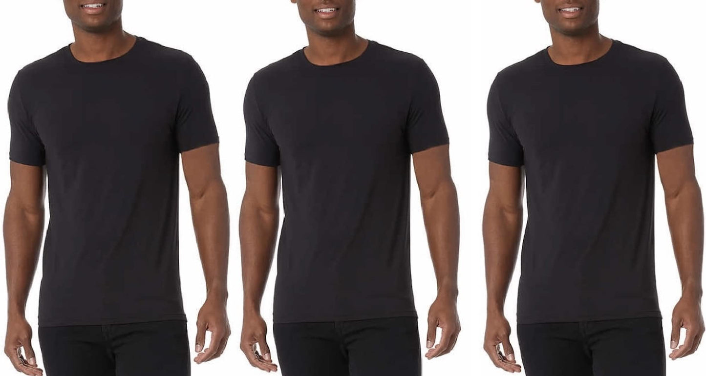 32 Degrees Cool Men's 3 Pack Short Sleeve Crew Neck T-Shirts (as1, Alpha, xx_l, Regular, Regular, Black, XX-Large)