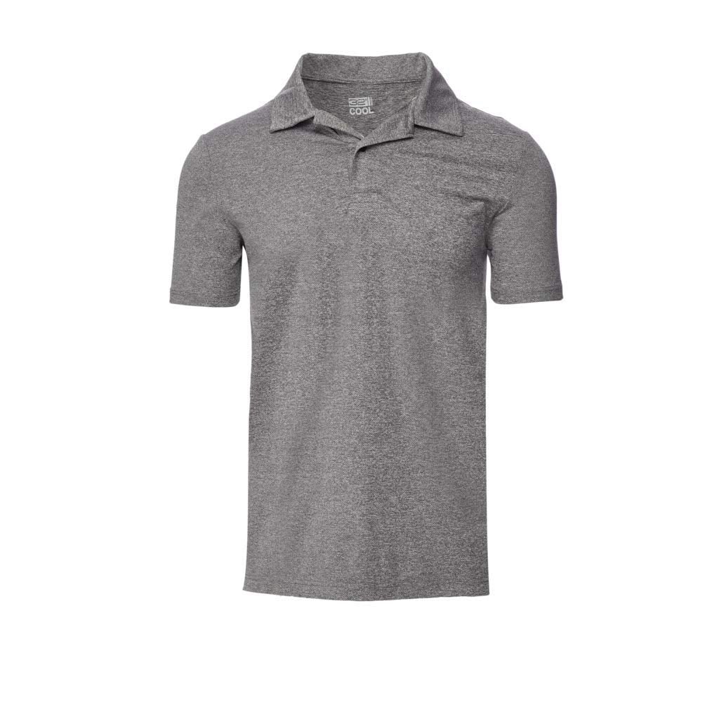 32 Degrees Mens Wicking Golf Performance Polo Shirt, Dk Ht Grey, Small