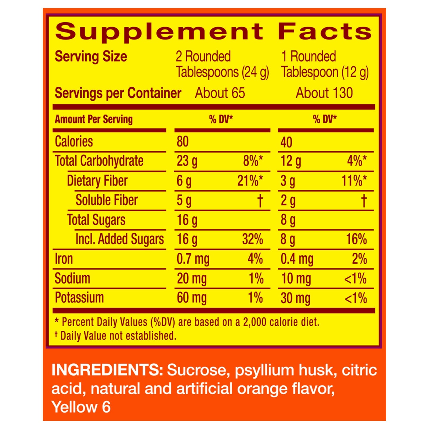 Metamucil Psyllium 4in1 Fiber Supplement Powder, Orange, 55 oz., 2 pk.