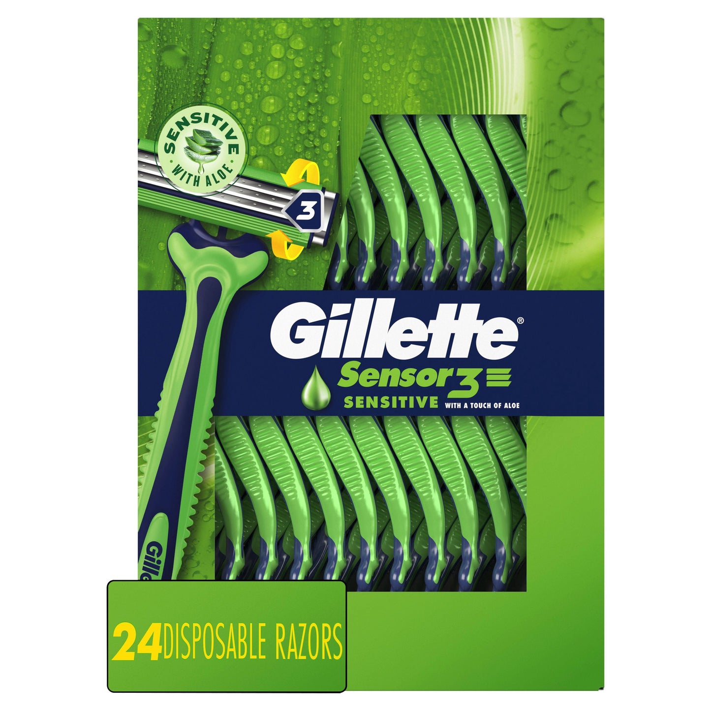 Gillette Sensor3 Sensitive Men's Disposable Razor, 24 ct.
