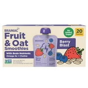 Brainiac Fruit and Oat Smoothie Pouches, 3.2 oz., 20 ct.