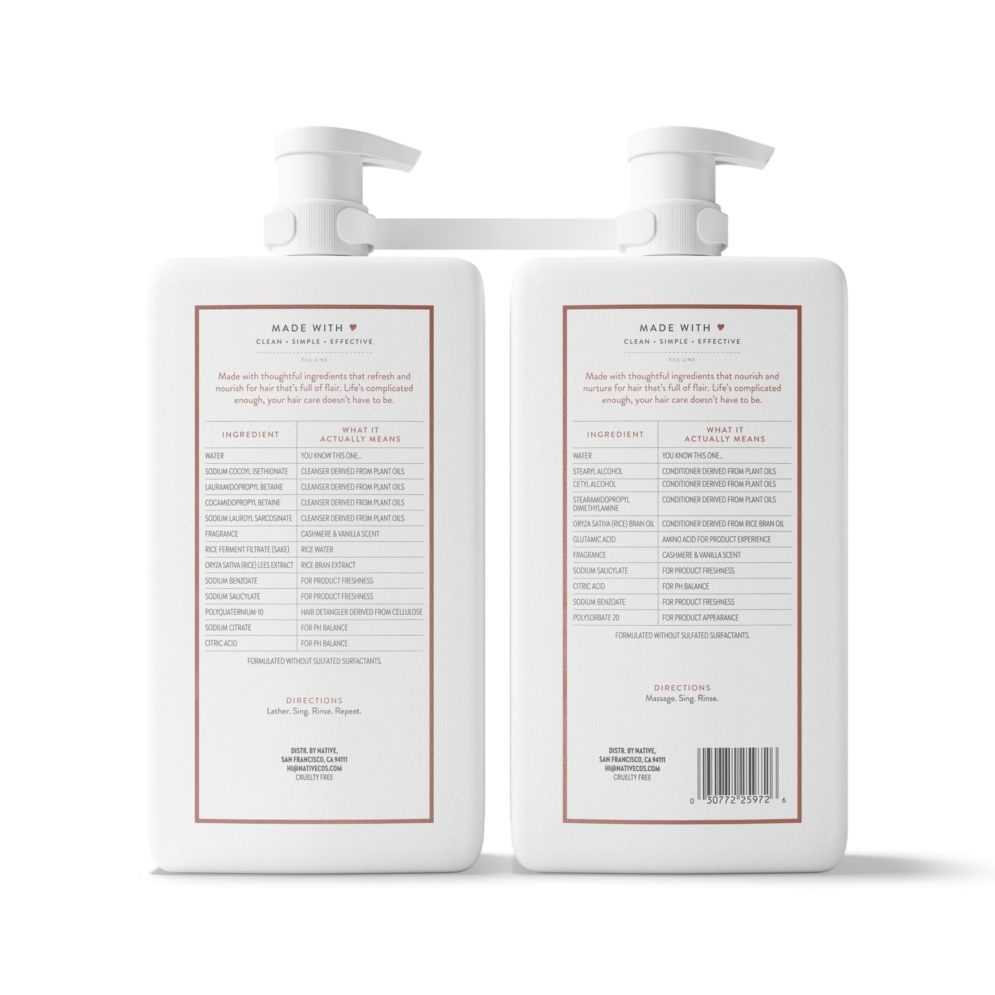 Native Restorative Clean Shampoo + Conditioner, 34 fl. oz., 2pk.
