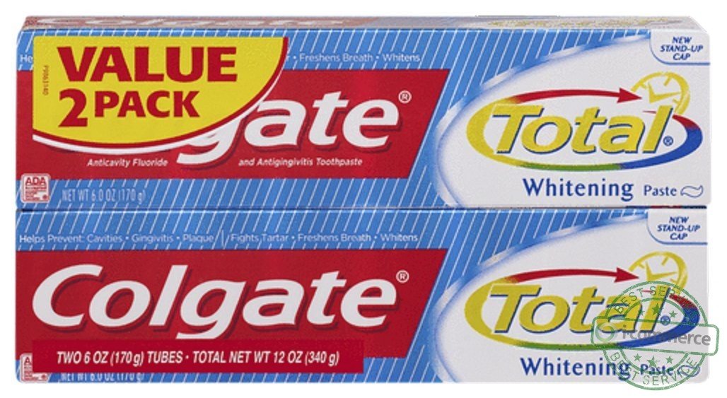 Colgate Total Whitening Toothpaste Twin Pack - 6 Ounce (Pack of 2)
