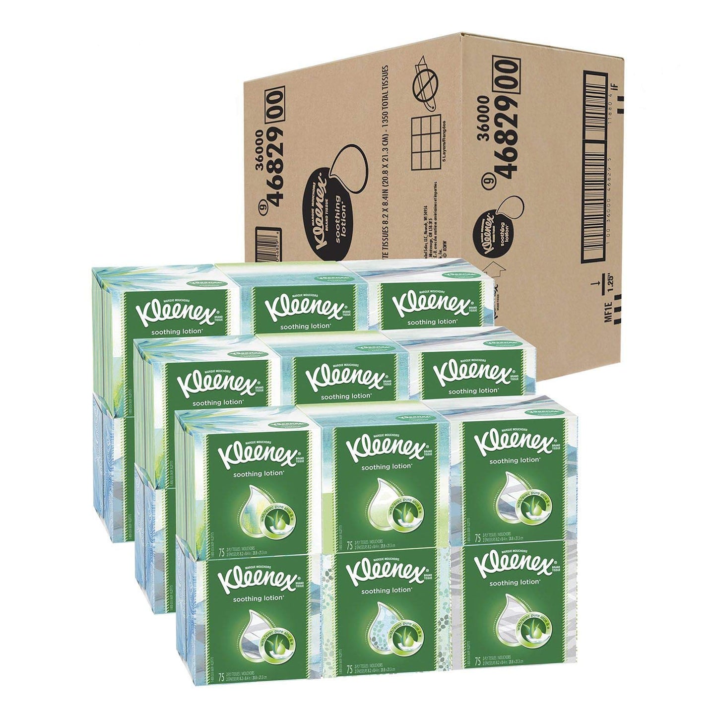 Kleenex Soothing Lotion Facial Tissues with Aloe & Vitamin E, Cube Box, 1,170 Tissues per Cube Box, 1 Pack (1,170 Tissues Total)