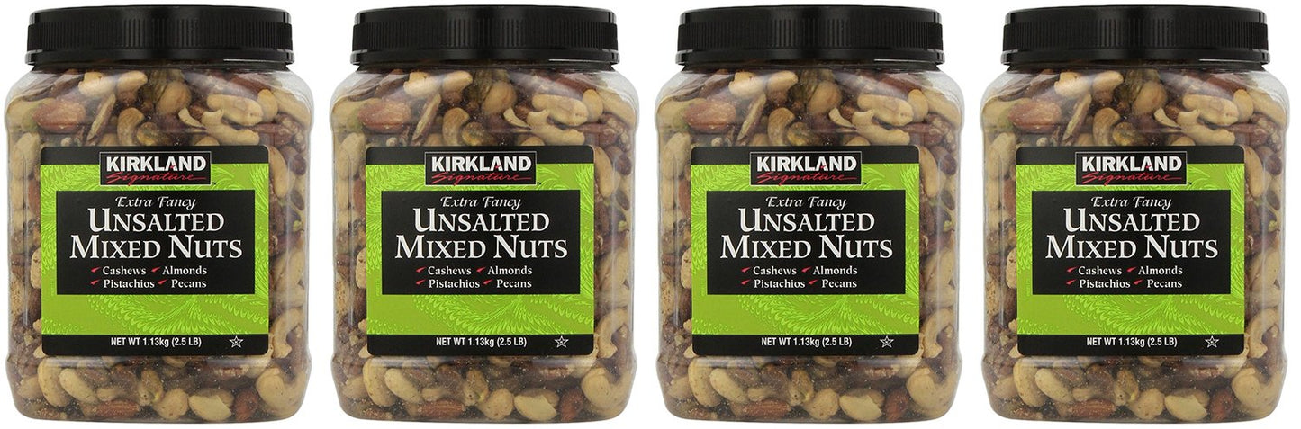 Kirkland Signature, Extra yRhPD Fancy Unsalted Mixed Nuts 40 Ounce (Pack of 4)