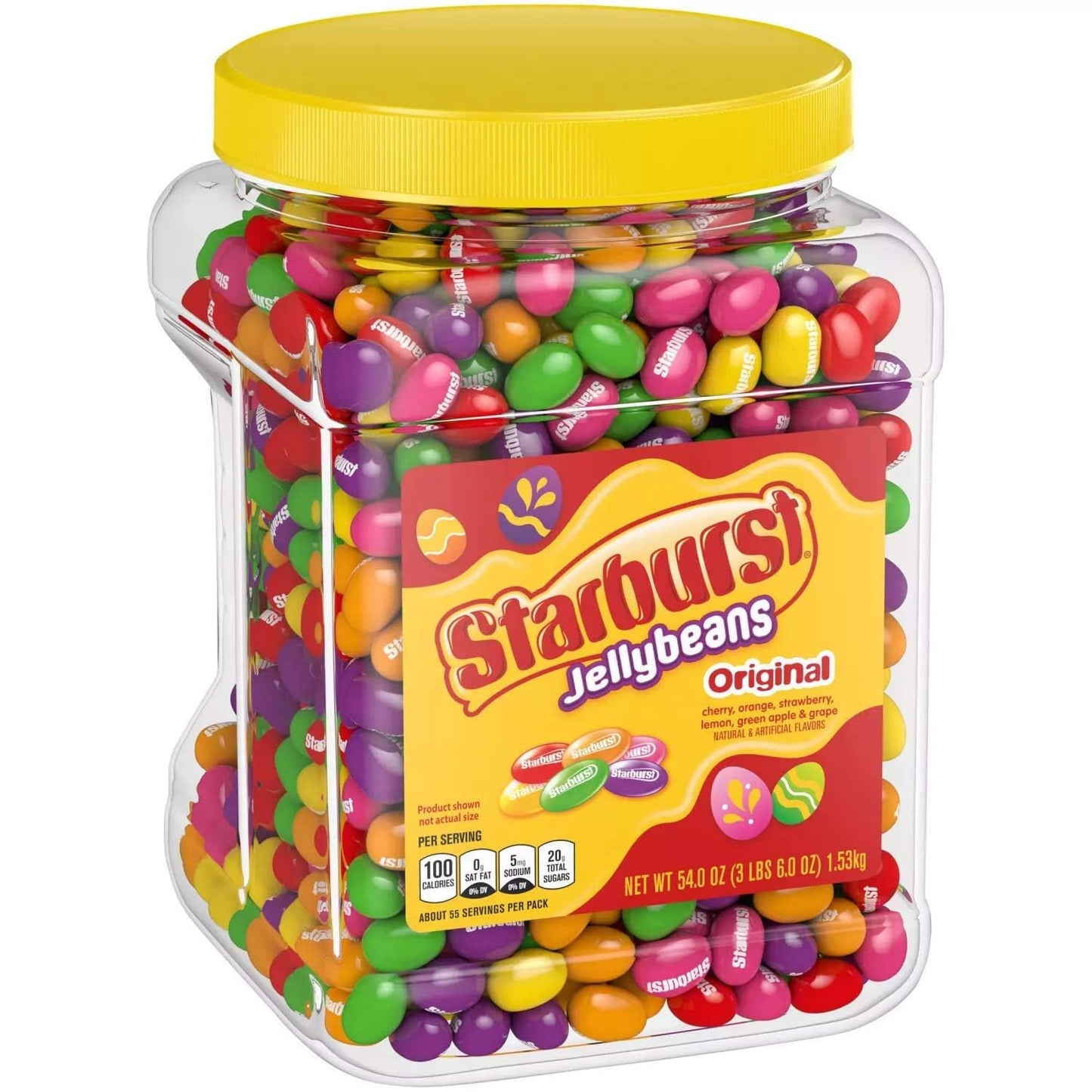 Starburstt Original Assorted Jelly Beans Chewy Candy Resealable Jar (54 oz.)