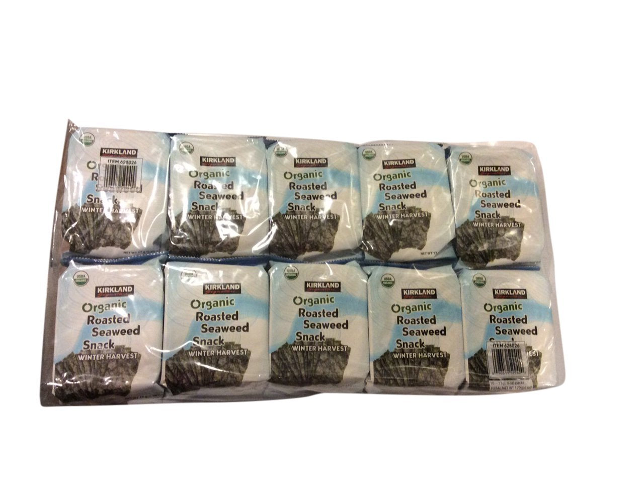 Kirkland Signature Organic Roasted Seaweed Snack, 0.6 Ounce (10 Count)
