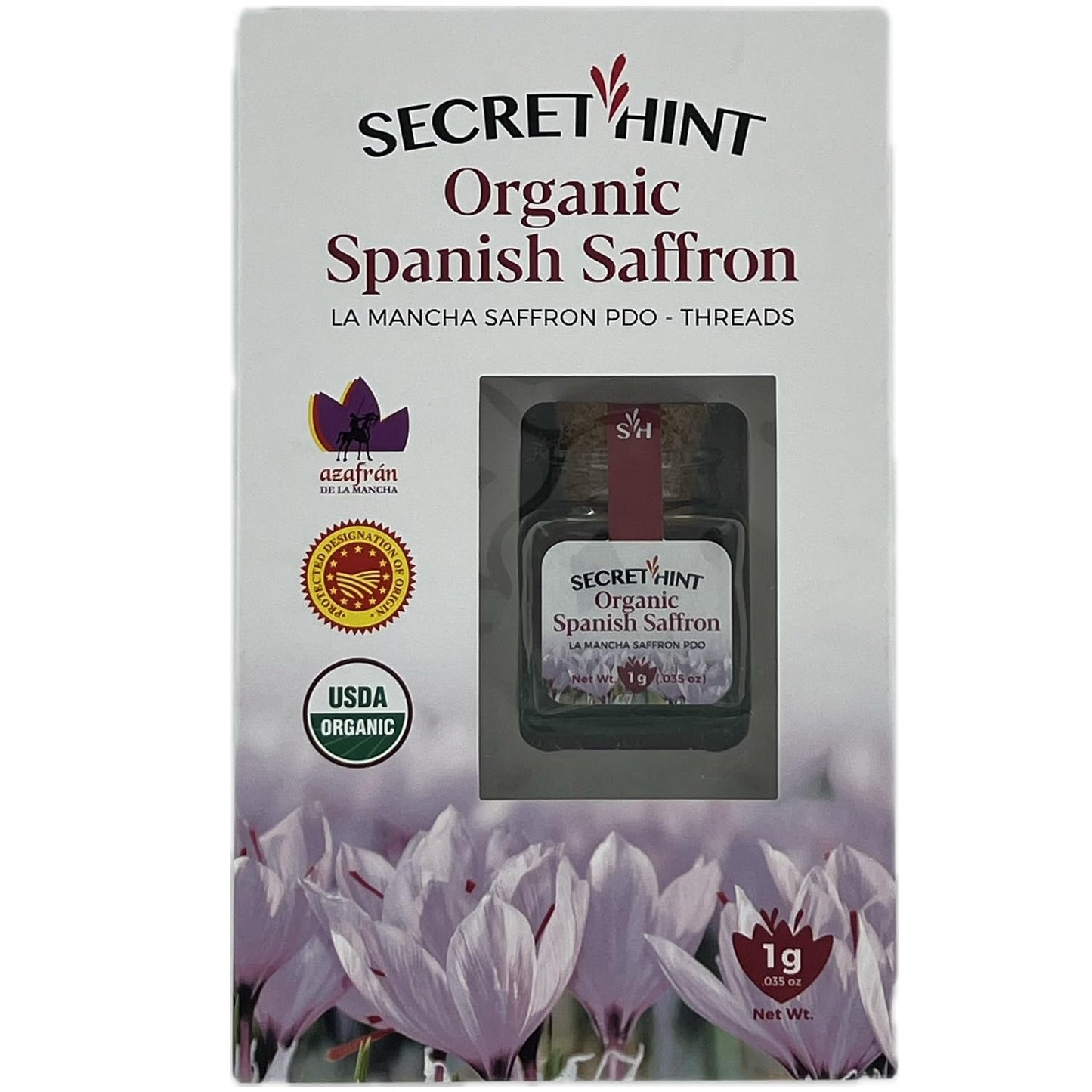 Secret Hint Organic Spanish Saffron 1 Gram (.035 oz)