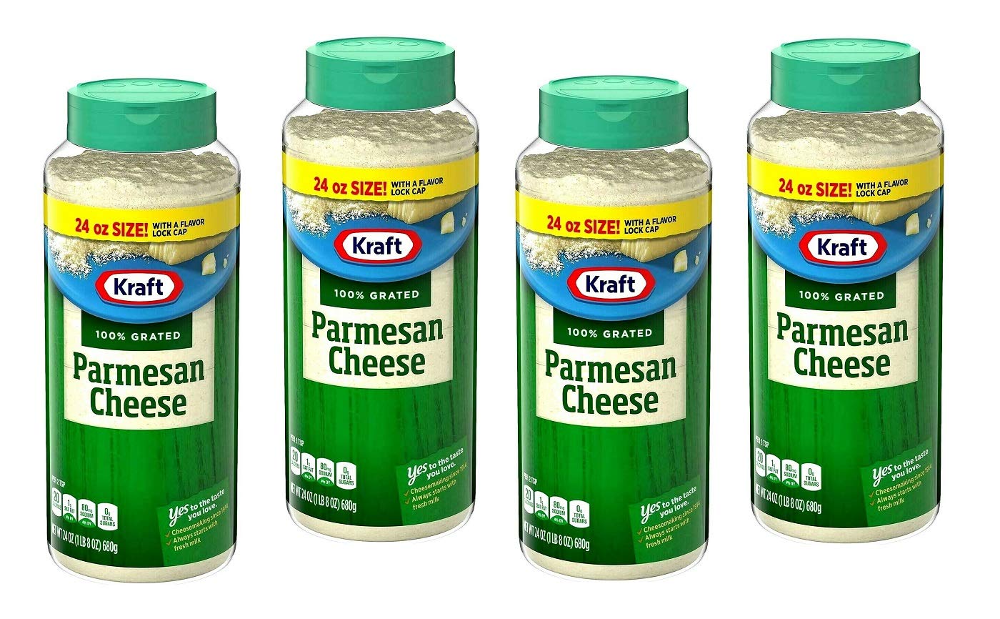 Kraft Grated Parmesan Cheese Set of 4 Plastic Jars 24oz/680g each