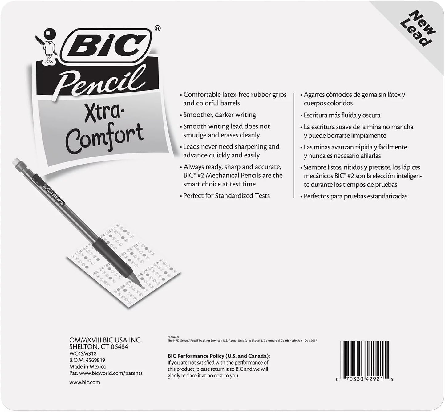 BIC Matic Grip Mechanical Pencil, HB #2, 0.7mm, 32 Pencils